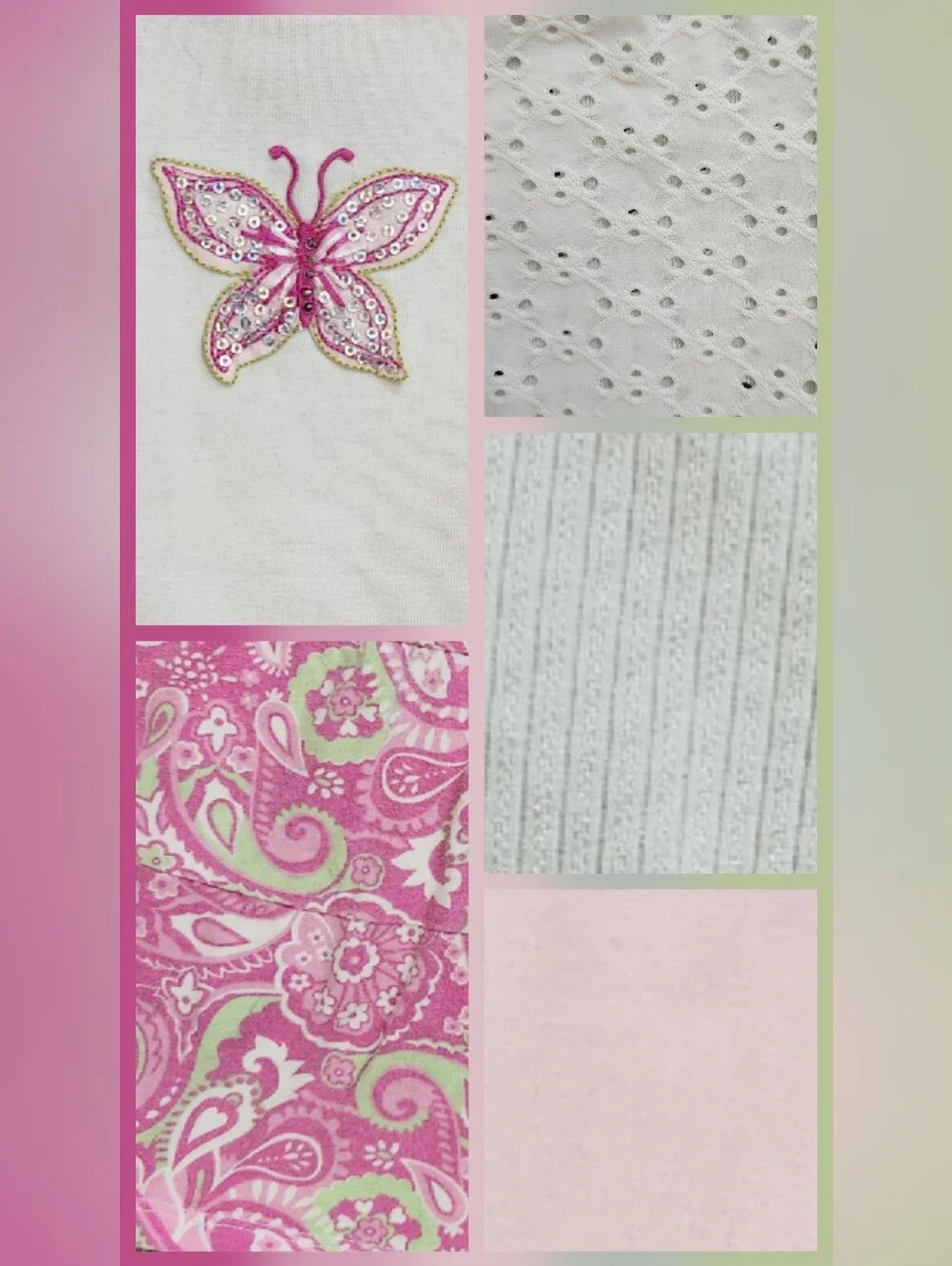 Girls 6 Butterfly Garden Mix & Match Bundle | Pink, Paisley | 6 Pieces
